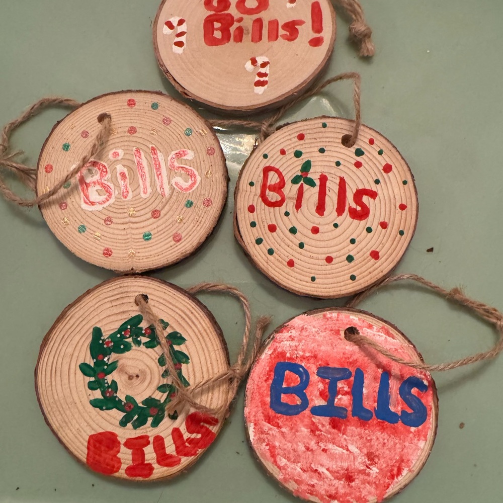 Handmade Wooden Holiday  Buffalo Ornaments